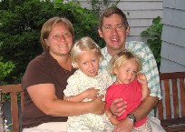 Kari, Michael, Maple, and Laurel in Cleveland Heights, 2008